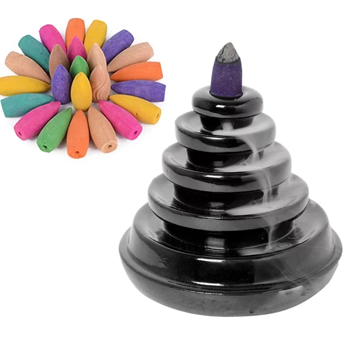 Backflow Incense Holder Incense Burner Waterfall,Smoke Fountain (5.9 inch)