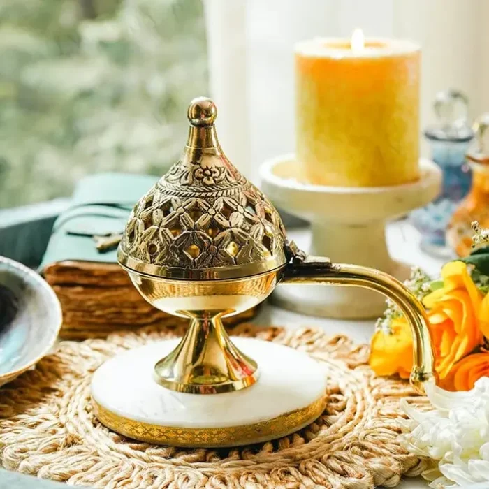 Handcrafted Brass Chirag Dhuni/Fumer | Loban Burner(6 Inch)