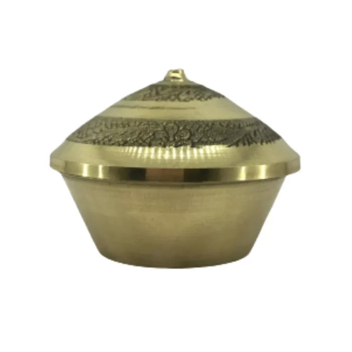 Handmade Golden Sindur Box | Sindoor Dibbi/Kumkum Dani- 4.5 cm