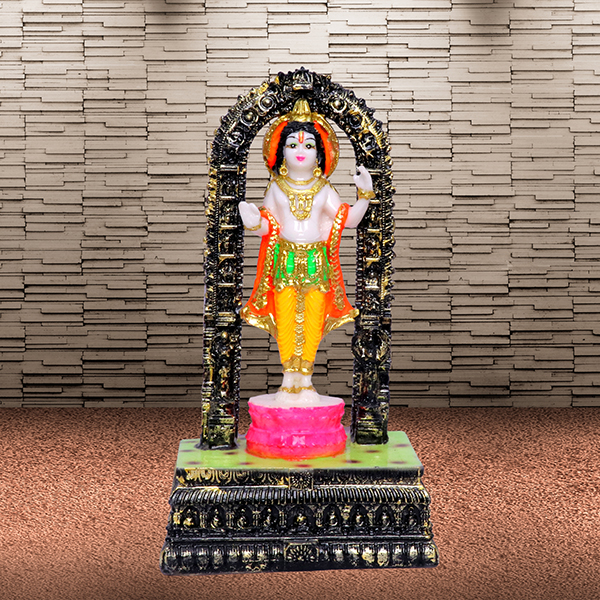 Ram Lalla Idol Showpiece for Home Decor (Multicolor) Marble – 7 Inch