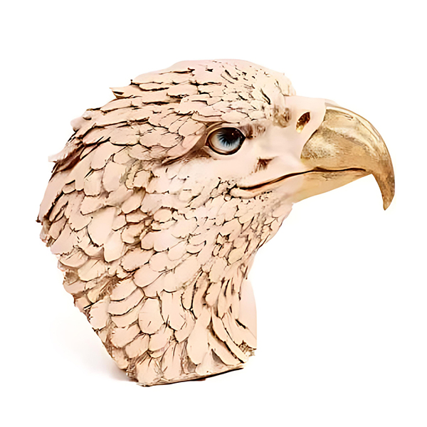 Eagle Face Showpiece for Home Decor (Cream) Polyresin – 8.5 Inch