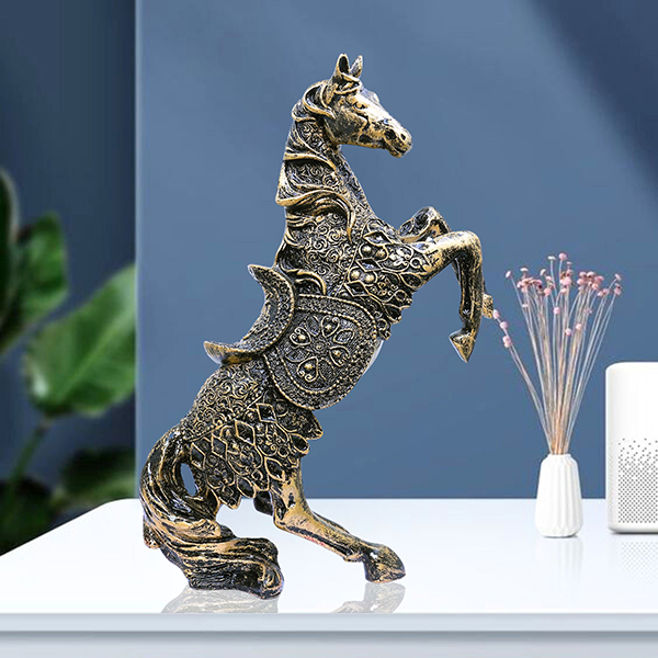 Antique Big Horse Showpiece for Home Decor (Polyresin) – 14 Inch