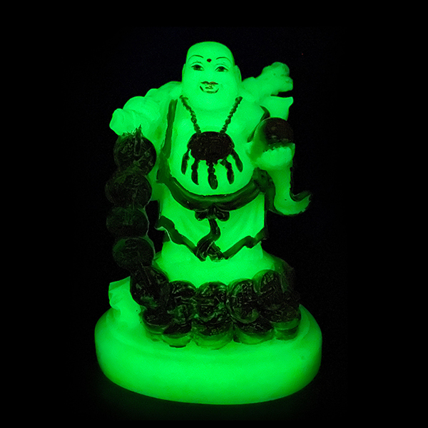 Golden Coin Laughing Buddha with Radium Light