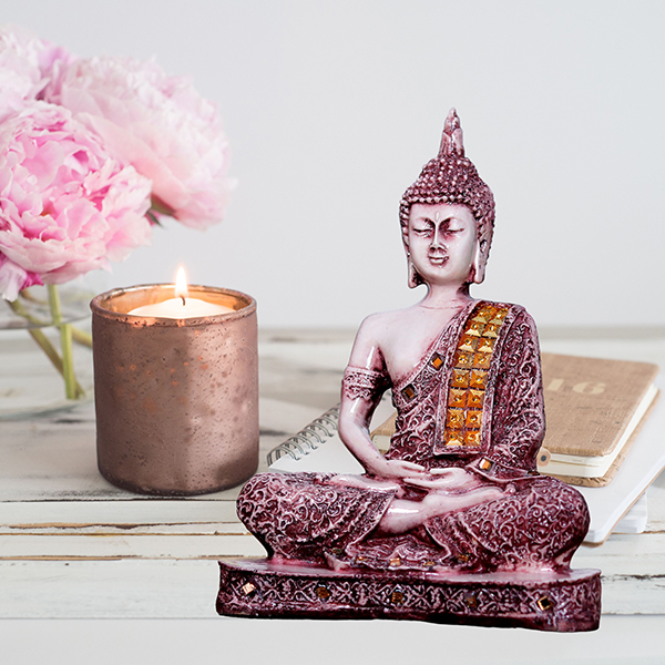 Meditation Buddha Showpiece for Home Decor (Brown) Polyresin – 9.5 Inch