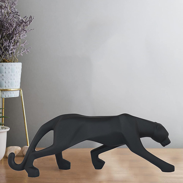 Jaguar Showpiece for Home Decor (Black) Polyresin – 3 Inch