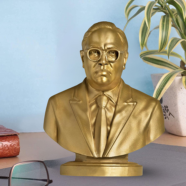 Dr. B.R. Ambedkar Bust Gold Finish Statue – 5 Inch