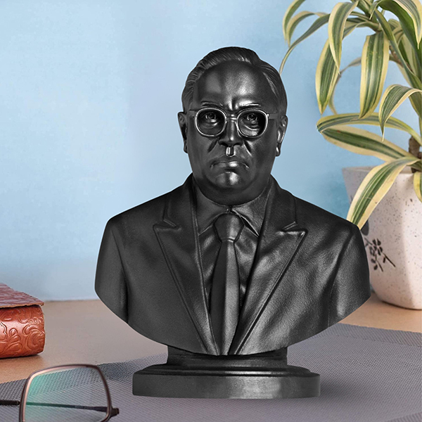 Dr. B.R. Ambedkar Bust Black Finish Statue – 5 Inch
