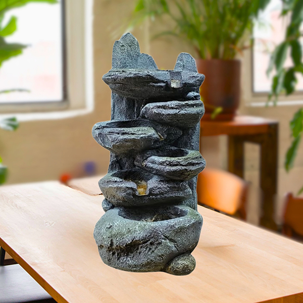 Water Fountain Showpiece for Home Decor (Black) Polyresin – 25 Inch