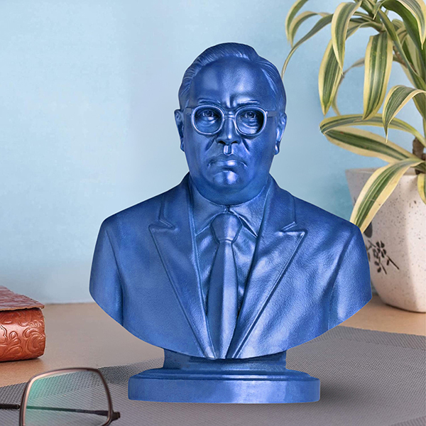 Dr. B.R. Ambedkar Bust Blue Finish Statue – 5 Inch