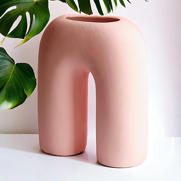 Inverted U-Shaped Showpiece for Home Decor (Pink) Polyresin – 9 Inch