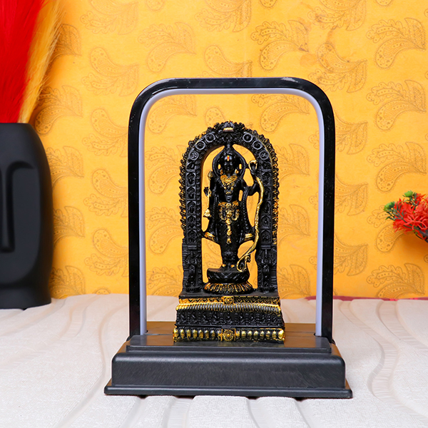 LED Ram Lalla for Home Decor (Black) Polyresin – 7 Inch