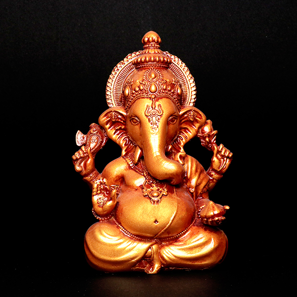 Lord Ganesha Idol Showpiece for Home Decor (Golden) Polyresin – 9 Inch