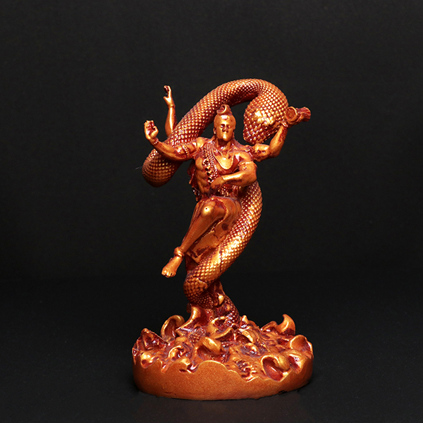 Tandav Lord Shiva Idol Statue Especially for Car Dashboard (Golden) Polyresin – 6 Inch