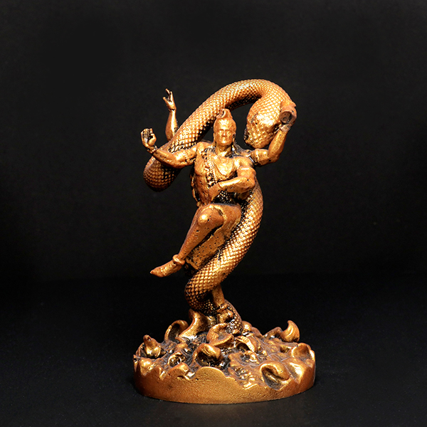 Tandav Lord Shiva Idol Statue Especially for Car Dashboard (Golden) Polyresin – 6 Inch