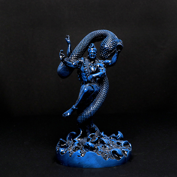 Tandav Lord Shiva Idol Statue Especially for Car Dashboard (Blue) Polyresin – 6 Inch