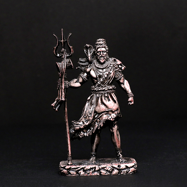 Lord Shiva Idol Statue Especially for Car Dashboard (Antique White) Polyresin – 5 Inch