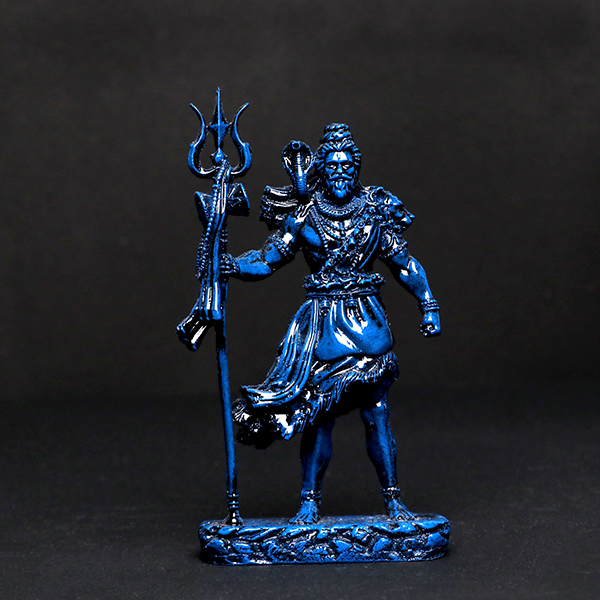 Lord Shiva Idol Statue Especially for Car Dashboard (Blue) Polyresin – 5 Inch