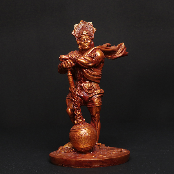 Bahubali Hanuman Idol Showpiece Espacially for Car Dashboad (Red & Golden) Polyresin – 8 Inch