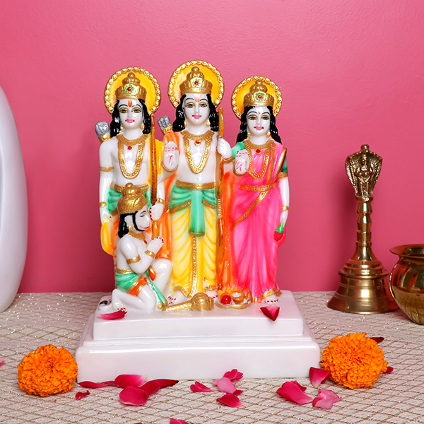 Ram Darbar Idol Showpiece for Home Decor (Multicolor) Marble – 9.5 Inch