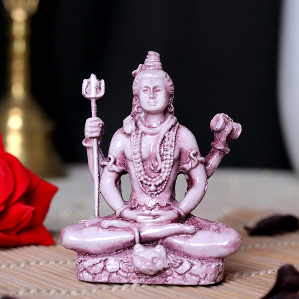 Lord Shiva Idol Statue Especially for Car Dashboard (Purple) Polyresin – 3 Inch