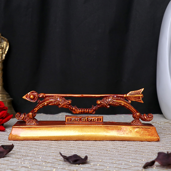 Shri Ram Dhanush Showpiece Espacially for Car Dashboad (Golden) Polyresin – 2.5 Inch