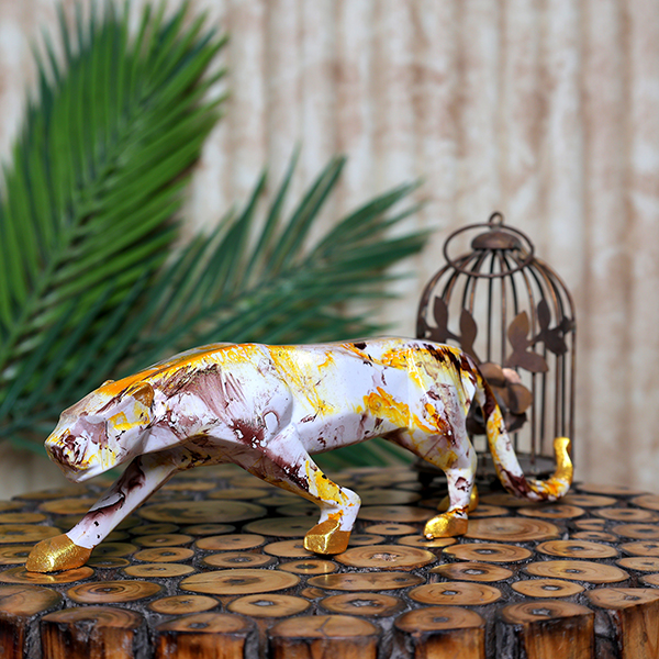 Jaguar Showpiece for Home Decor (Multicolor) Polyresin – 3 Inch