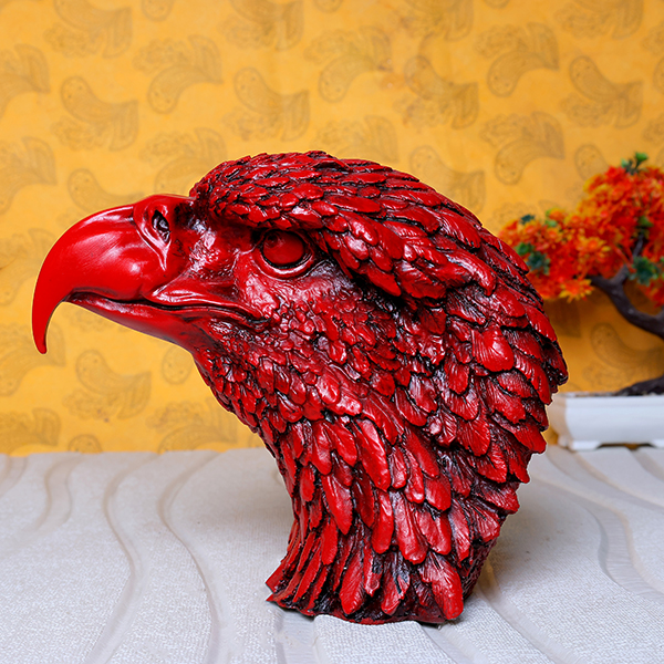 Eagle Face Showpiece for Home Decor (Red) Polyresin – 8.5 Inch