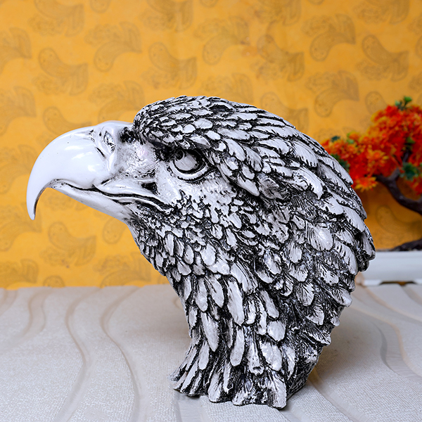 Eagle Face Showpiece for Home Decor (Black & White) Polyresin – 8.5 Inch