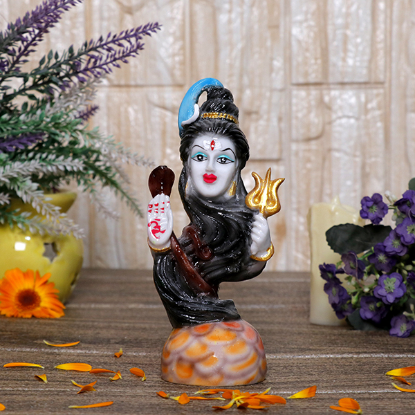 Lord Shiva Idol Showpiece for Home Decor (Black) Marble – 6 Inch