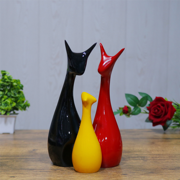 Lucky Deer Family Showpiece Set of 3 for Home Decor (Multicolor) Polyresin – 10 Inch