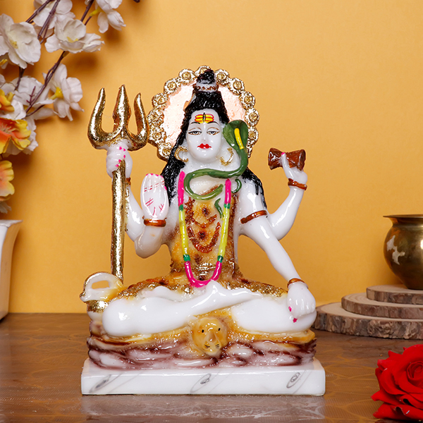 Lord Shiva Idol Statu for home and office (Marble) – 9 Inch