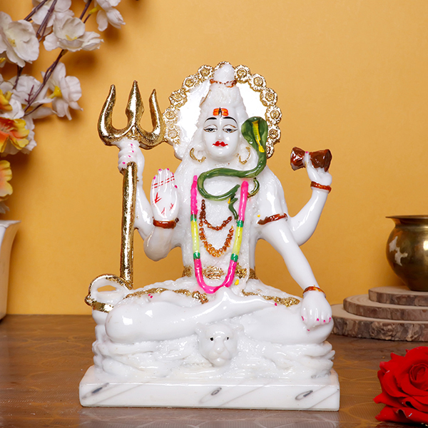 Lord Shiva Idol Statue for home & office (Marble) – 9 inch