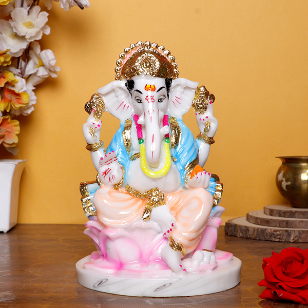 Lord Ganesh Idol Showpiece for home & office (Marble) – 9 inch