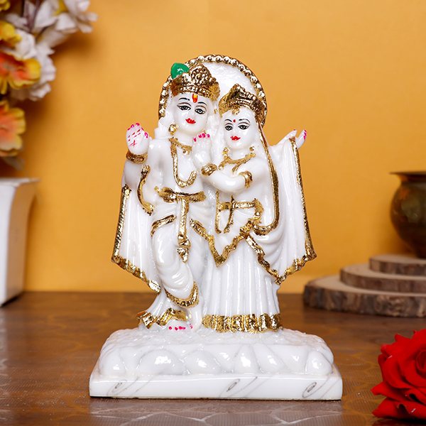 Radha-Krishan Idol Showpiece for home & office – (Marble) – 7 inch