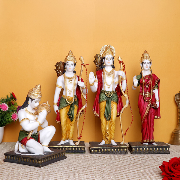 Exquisite Ram Darbar Marble Idol Showpiece for Home Decor (Marble) – 12 Inch