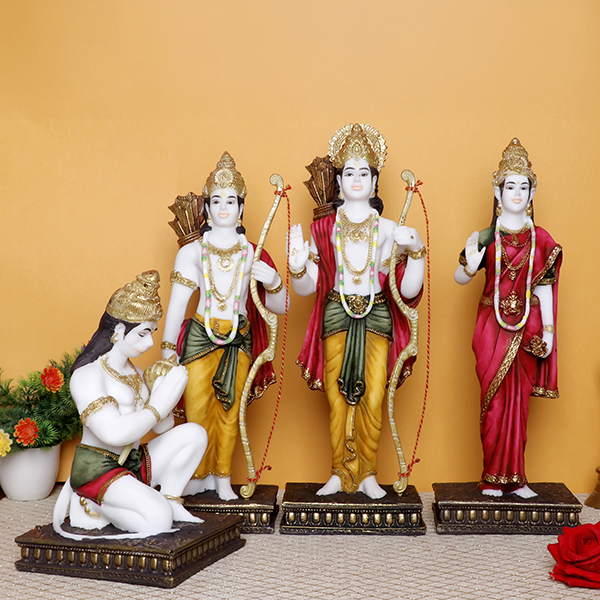 Exquisite Ram Darbar Marble Idol Showpiece for Home Decor (Marble) – 15 Inch