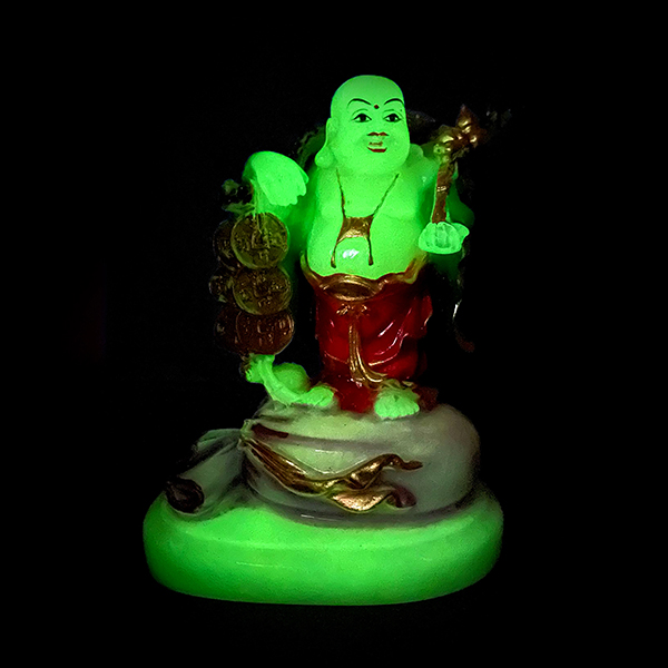 Radium Buddha with Gold Coins & Ruyi Staff (H-19cm)